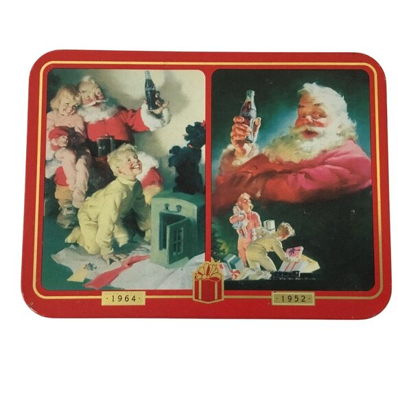 VTG Coca-Cola Santa Nostalgia Playing Cards 1996 Tin Set Sealed Decks Xmas USA - Picture 1 of 10
